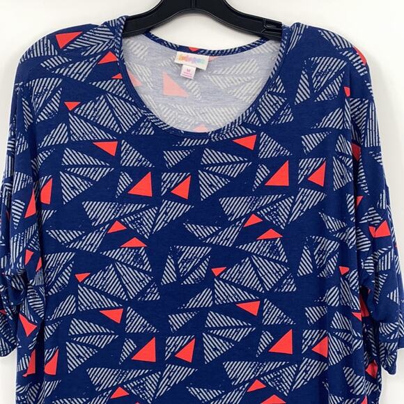 Lularoe Women's Blue & Orange Short Sleeve Top Size Medium - Picture 2 of 9